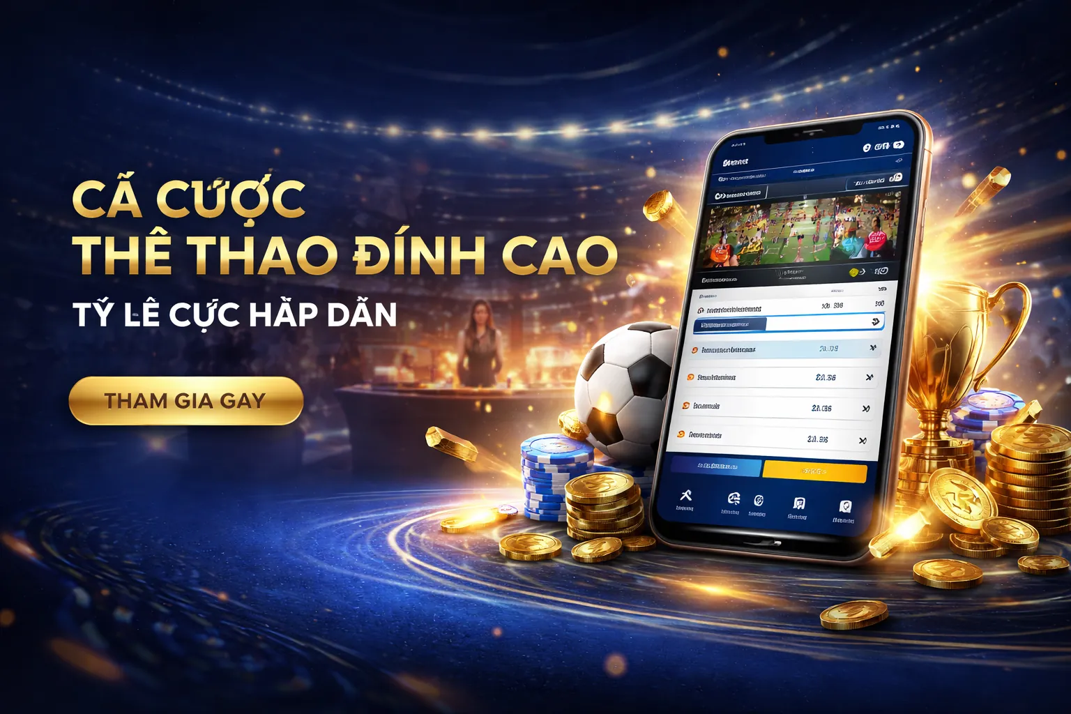 Sân vận động với trận đấu bóng đá sôi động